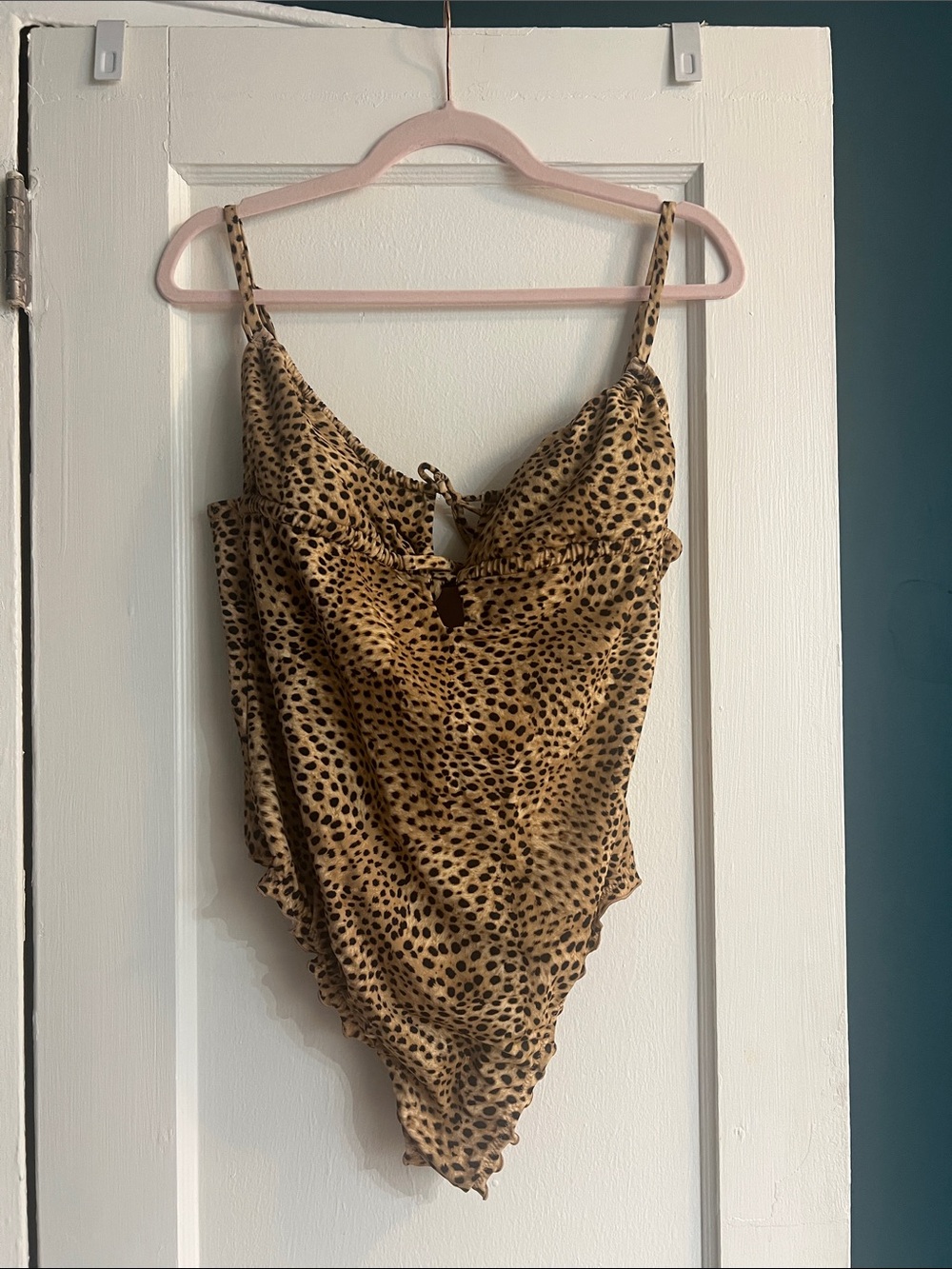***LIKE NEW*** Target Leopard Print One-Piece Swimsuit - Tan and Black